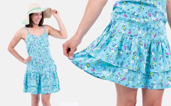 Schnittmuster Sommerkleid aus Webware mit Stufenrock selber nähen