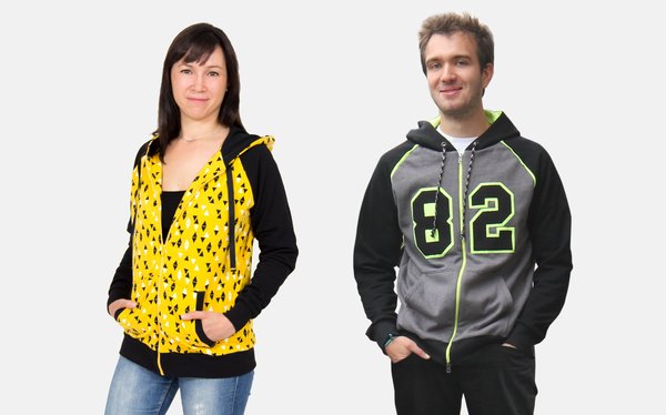sewing pattern zip up hoodie for men and women