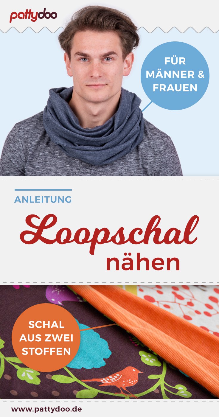Kostenlose Nähanleitung Loopschal Schal für Männer & Frauen nähen