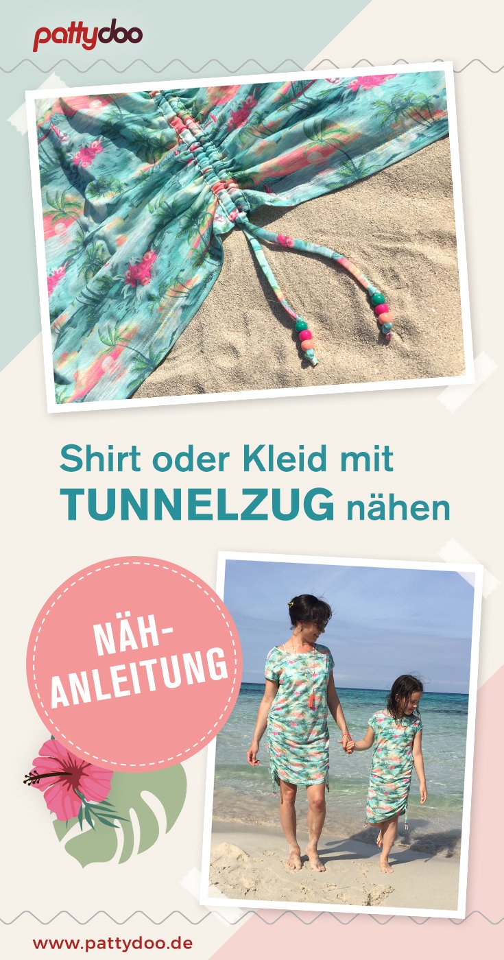 Shirts Kleider mit Tunnelzug Raffung nähen