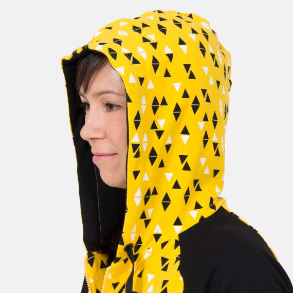hooded jacket ladies sewing instruction hood yellow