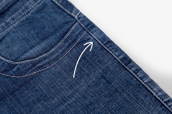 Nähte ausbleichen Jeans Beispiel