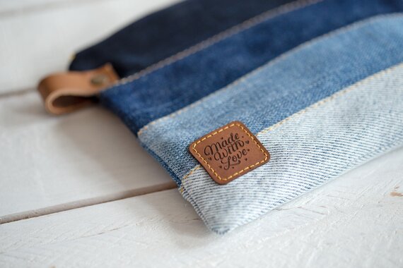 Jeans Upcycling Patchwork Tasche label selber nähen